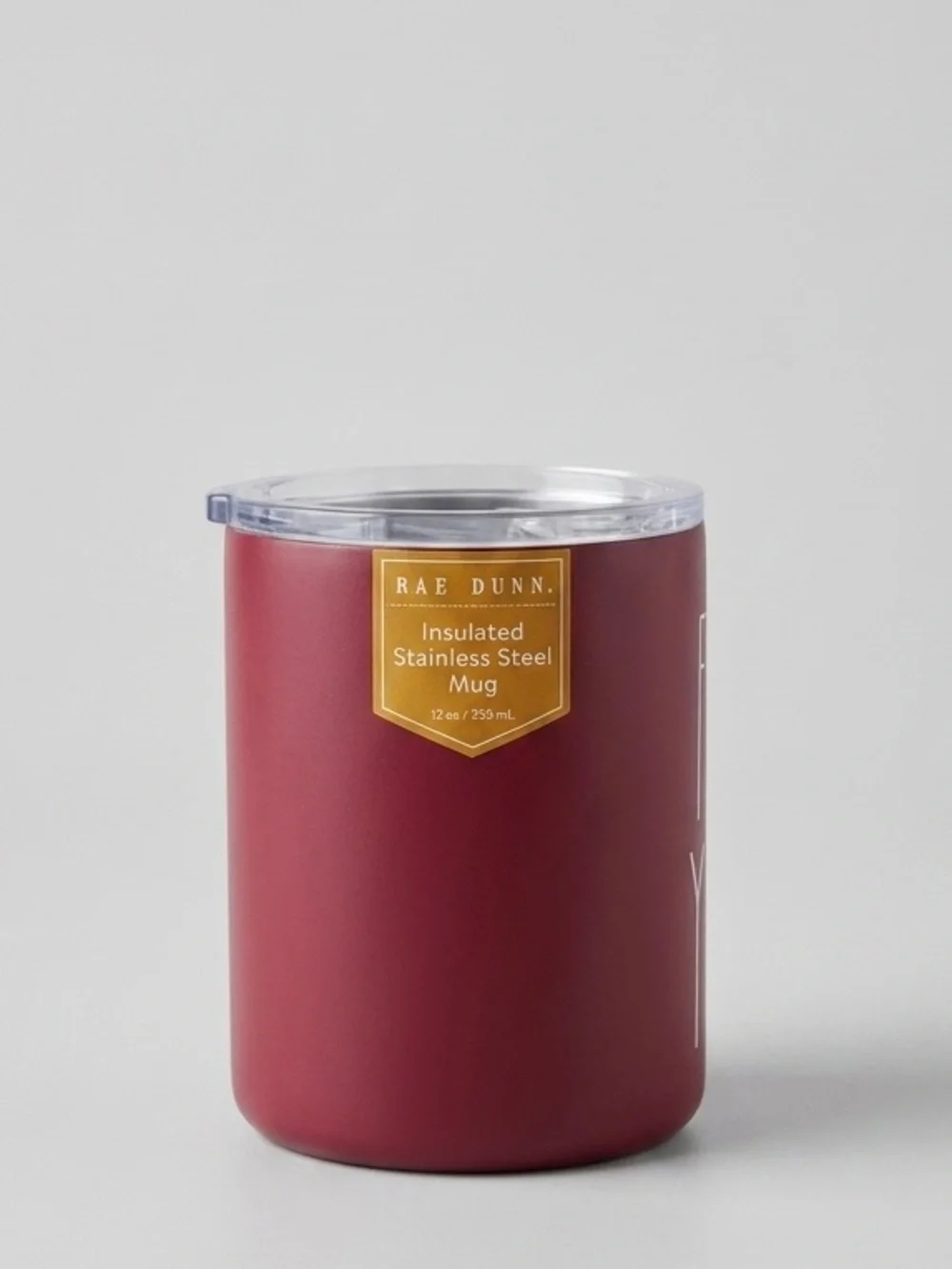 Rae Dunn 12oz. Fall Y'All Maroon Stainless Steel Insulated Mug Tumble with Lid